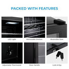 Super65 LED - Table-Top Fridge | 65L Beer, Wine & Drinks Fridge | LED Light + Lock & Key | Energy Efficient (Black)