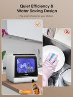 Table Top Dishwasher, Mini Countertop Dishwasher W/ 6 Programs, Delayed Start Function and Air Drying Function