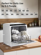 Table Top Dishwasher, Mini Countertop Dishwasher W/ 6 Programs, Delayed Start Function and Air Drying Function